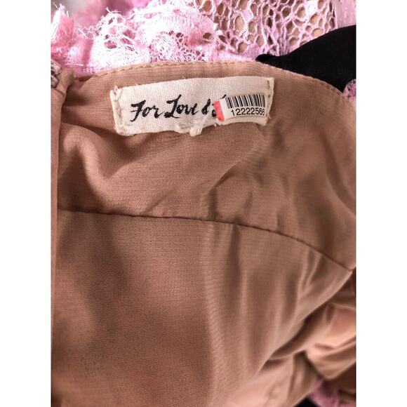 For Love and Lemons Iris Dress Lace Sleeveless Tiered Ruffle Hi Lo Hem Pink XXS - Picture 10 of 15